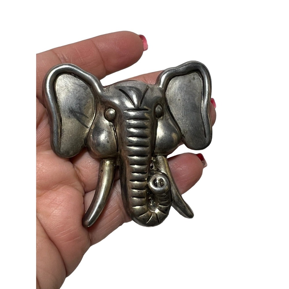 Elephant Pendant For Necklace chunky gold tone/silver tone‎ rhinestone eye 2"